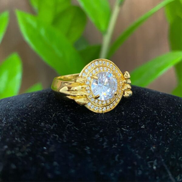 Anel Pata de Tigre Banhado a Ouro 18K