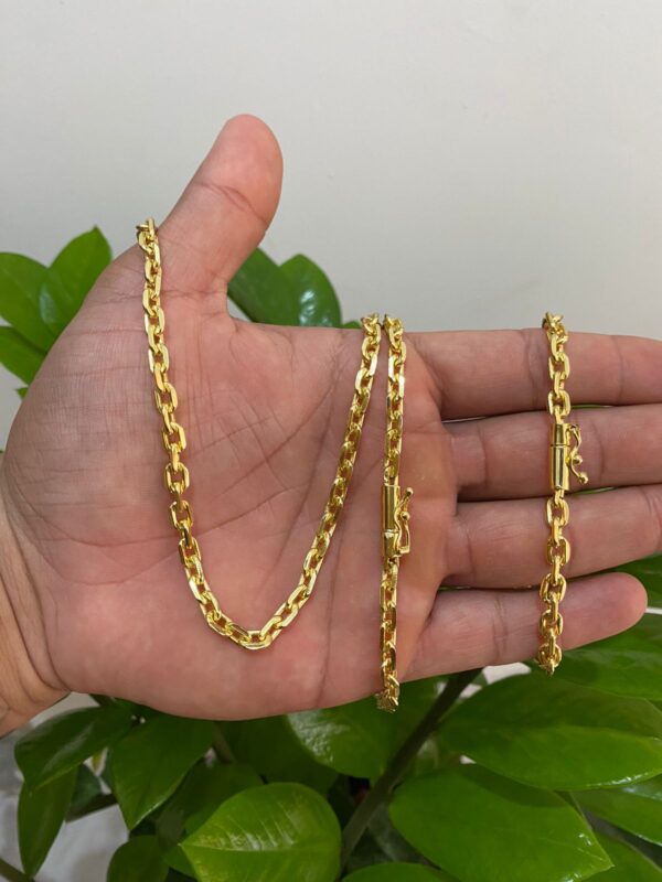 Kit Cadeado 5mm Banhado a Ouro 18K