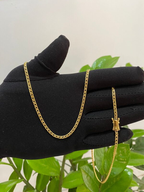 Corrente Lacraia 3mm Banhada a Ouro 18K