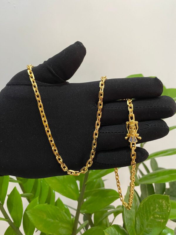 Corrente Cadeado 5mm Banhada a Ouro 18K