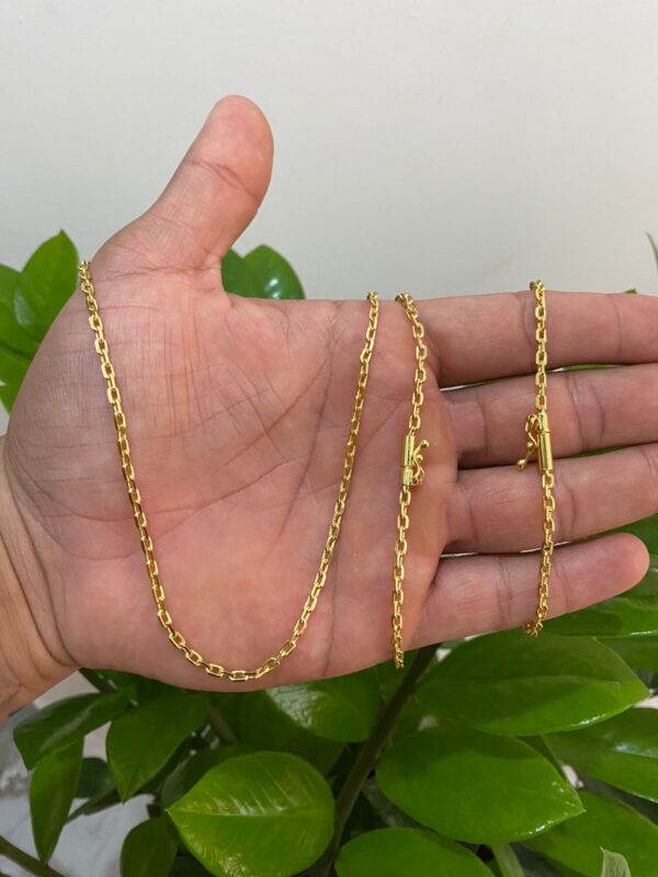 Kit Cadeado 2mm Banhado a Ouro 18K