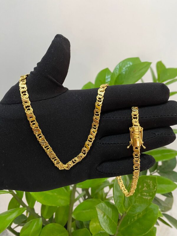 Corrente Friso S 6mm Banhada a Ouro 18K
