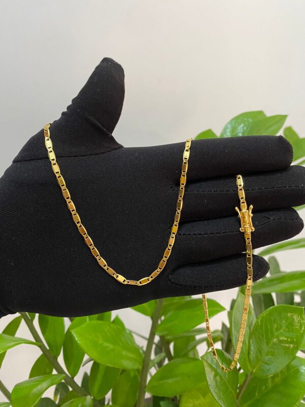 Corrente Piastrine 4mm Banhada a Ouro 18K