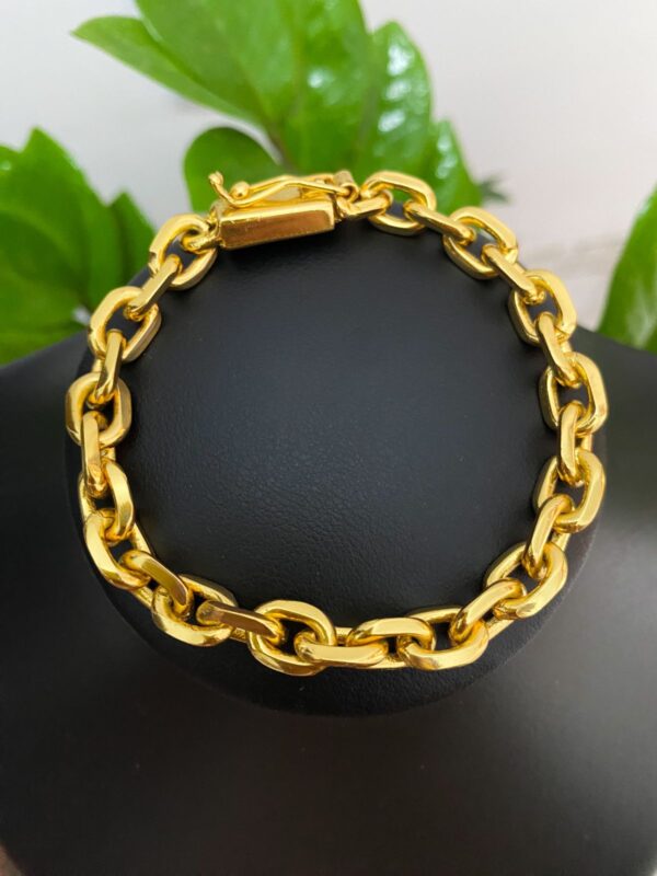 Pulseira Cadeado 7mm Banhada a Ouro 18K