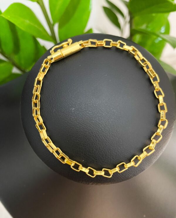 Pulseira Tijolinho 3mm Banhada a Ouro 18K