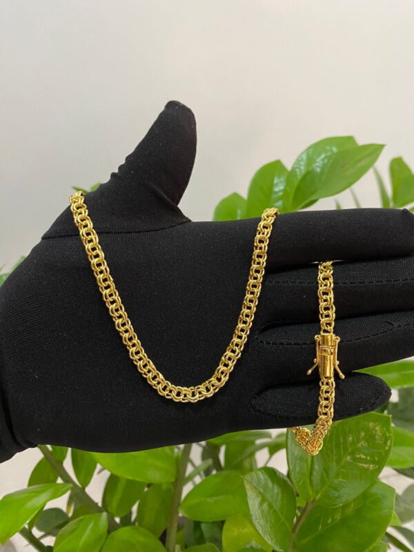 Corrente Friso Duplo 6mm Banhada a Ouro 18K
