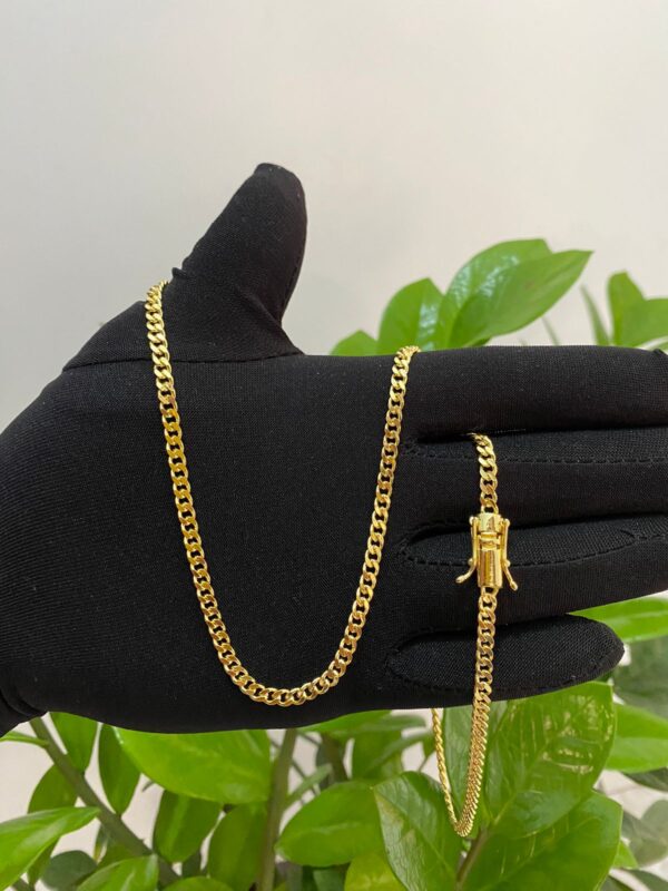 Corrente Pitbull 4mm Banhada a Ouro 18K