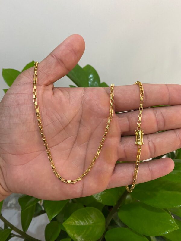 Corrente Tijolinho 3mm Banhada a Ouro 18K