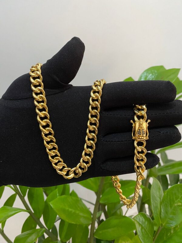 Corrente Pitbull 8mm Banhada a Ouro 18K