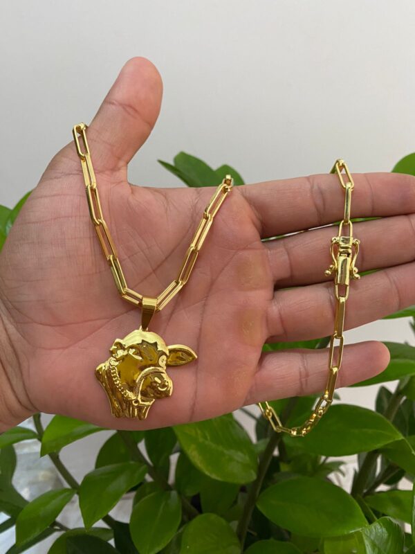 CARTIER 6mm + Pingente Boi Banhado a Ouro 18K