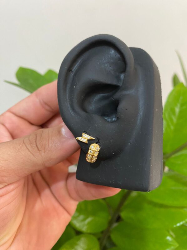Kit Argola + Raio Banhado a Ouro 18K