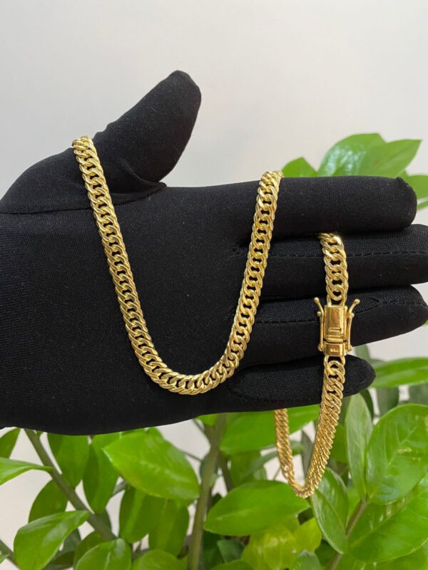 Corrente Lacraia 6mm Banhada a Ouro 18K