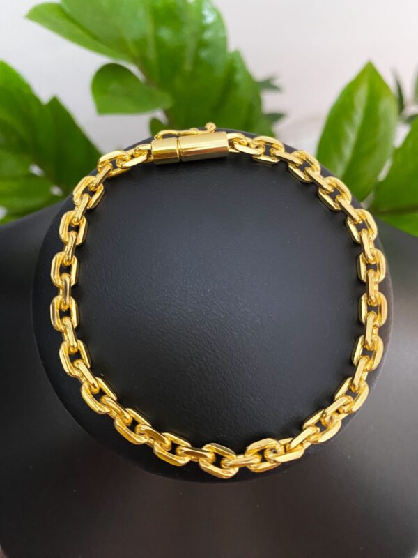 Pulseira Cadeado 5mm Banhada a Ouro 18K