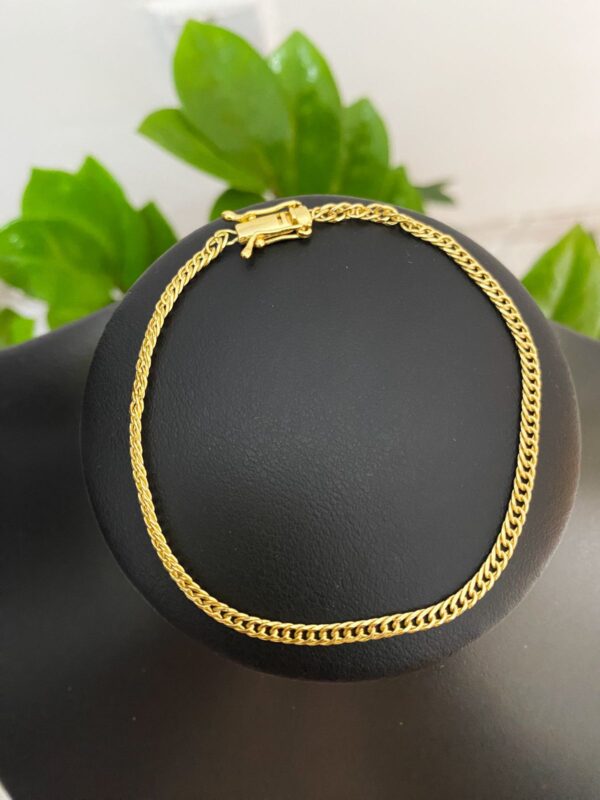Pulseira Lacraia 3mm Banhada a Ouro 18K