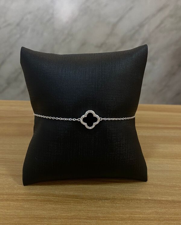 Pulseira Trevo Cravejado Prata 925