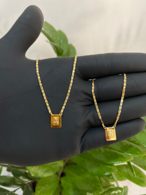 Escapulário piastrine imagem banhado a ouro 18k