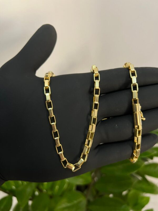 Corrente tijolinho 6MM 60cm banhado a ouro 18k