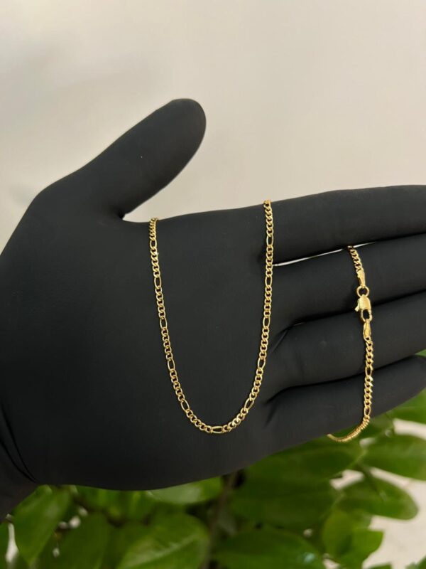 Corrente grumet alongado 2mm banhado a ouro 18k